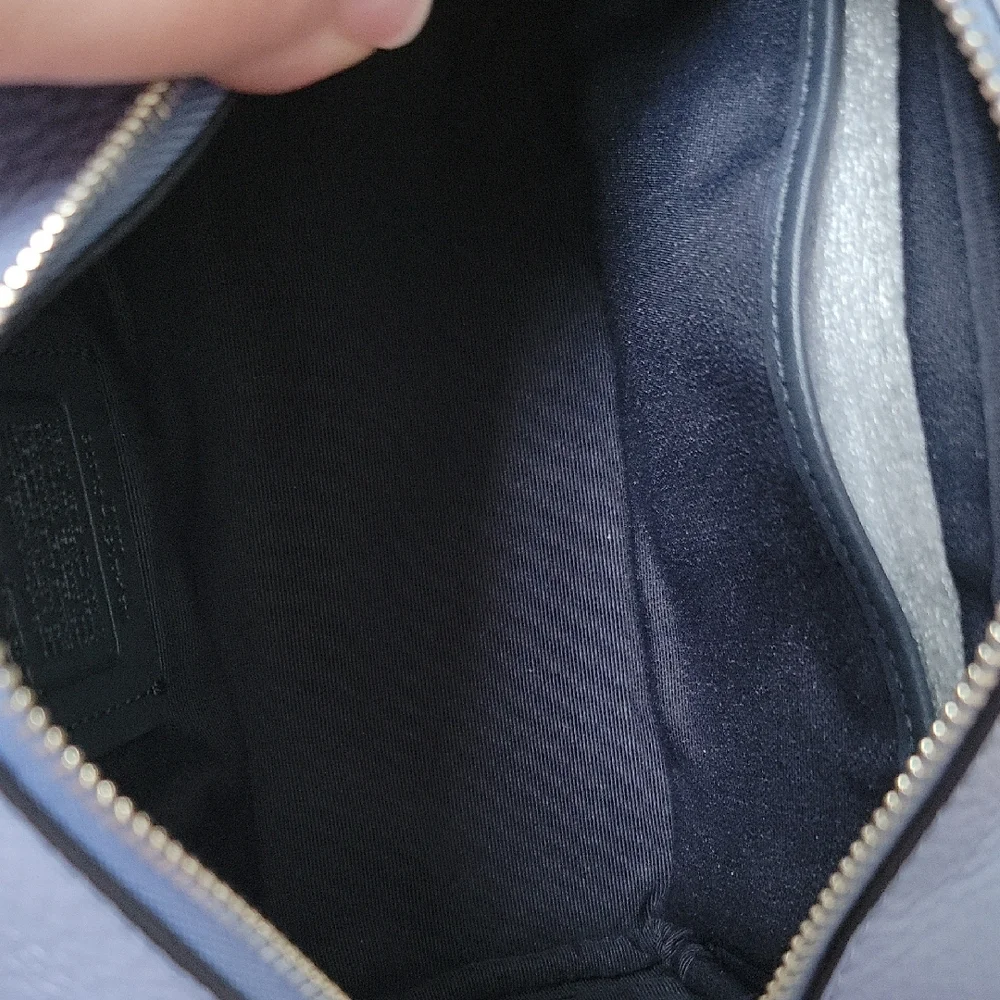 Coach X Disney Cinderella Pebbled Blue Leather Cosmetic Bag - Picture 5 of 10